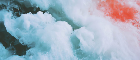Delicate watercolor abstraction featuring light stains and soft blended colorsの写真素材