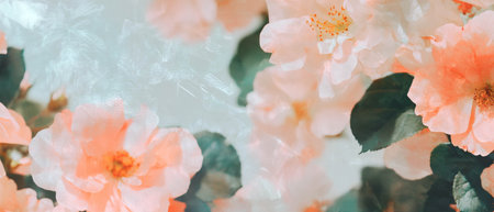 Delicate pink floral banner template perfect for romantic occasions and eventsの写真素材