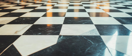 Elegant geometric tile patterns create a sophisticated modern floor design in open spaceの写真素材