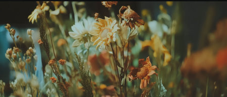 Dried flower arrangements with rustic and vintage textures in a cozy setting