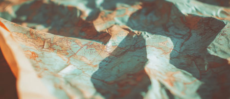 Vintage map texture evokes a sense of adventure and nostalgia for historical travelsの写真素材