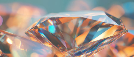 Elegant diamond reflections on a subtle geometric background showcase refined beautyの写真素材