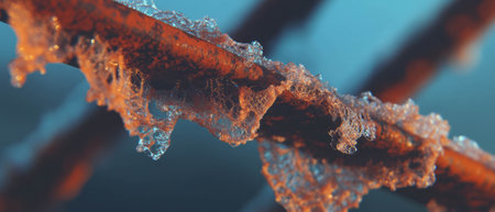 Contrast of rusty metal and delicate lace creates a unique double exposure texture
