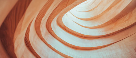 Rustic light wood texture banner template with warm tones and smooth curves for creative projectsの写真素材