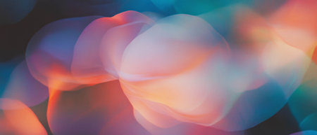 Colorful abstract pattern with smooth gradient transitions and blended hues in vibrant displayの写真素材