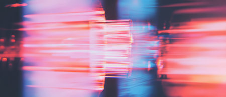 Vibrant digital glitches create a mesmerizing abstract pattern perfect for modern designの写真素材