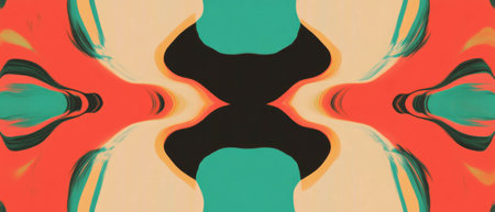 Dynamic abstract pattern combining vibrant colors and shapes for a cohesive visual experienceの写真素材