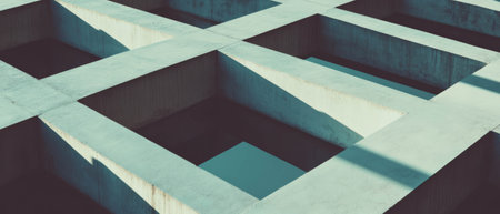 Interlocking squares create a modern geometric pattern for minimalist wallpaper design