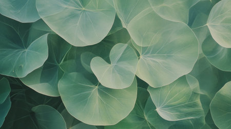 Delicate pale green leaf veins texture for natural design and background useの素材