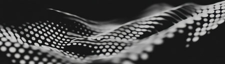 Close up of a crumpled paper texture with halftone dots creating a unique visual effectの素材