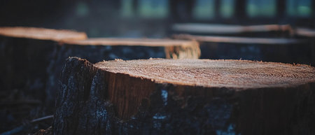 Rustic wood banner template with natural background and spacious centerの写真素材
