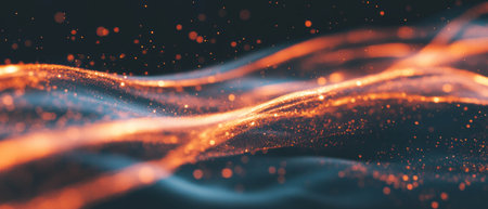 Dynamic fire sparks illuminating a dark background with vibrant energy and motion