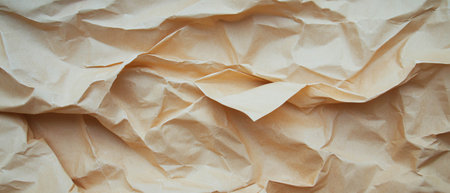 Kraft paper texture with creased and wrinkled details for creative projectsの写真素材