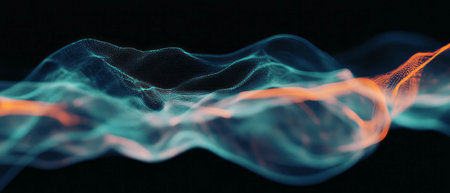 Flowing wave pattern creates a calming and dynamic background for various applications