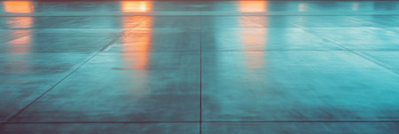 Runway surface with visible expansion joints under bright lighting highlights concrete textureの素材