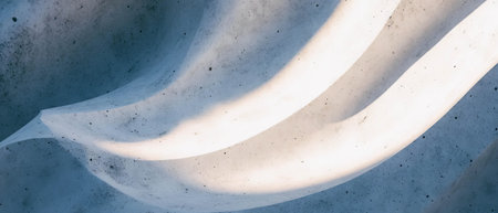 Light gray concrete banner template featuring smooth modern minimalist textureの写真素材