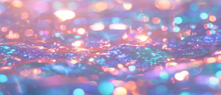 Exploring holographic textures with shimmering light and pixelated patterns in vibrant colorsの素材