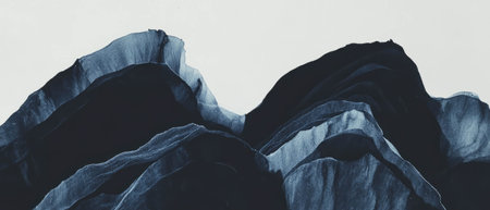 Black ink washes create subtle gradients on a white backgroundの素材