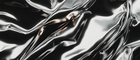 Reflective aluminum foil texture capturing light and shadow in intricate patternsの素材