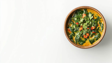 Delicious spinach curry with spices and herbs for savory meal ideasの素材
