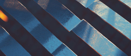 Intricate etched aluminum texture showcasing vivid contrasting colors and detailed patternsの素材