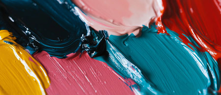 Vibrant seamless pattern of acrylic paint creating an artistic textureの素材