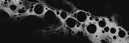 Mottled texture with concentrated spots and shadows in varying shades of gray and blackの素材