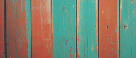 Rustic light wood texture banner template with vibrant color accents for creative projects