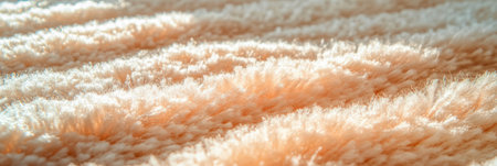 Beige dense saxony carpet with cut pile showcasing subtle sheen and warm lightの素材