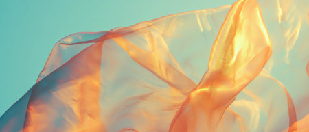 Musical notes blend with flowing fabric in captivating double exposure artworkの素材