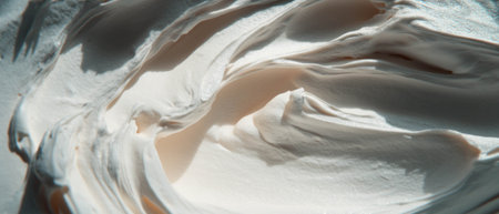 Thick cream with swirling texture showcases smoothness and richness in dairy productの素材
