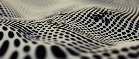 Creative pattern of dotted lines flowing in a playful and subtle designの素材