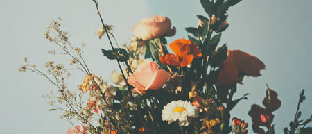 Small floral sprigs create a delicate romantic arrangement for springtime decorの素材