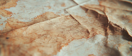 Vintage map texture with blank space for travel-themed designs and adventuresの素材