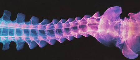 X-ray view of snake vertebrae showcasing flexibility and movement dynamicsの素材