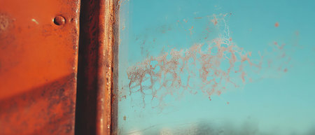 Unique double exposure of rusty metal texture and lace creating an industrial yet elegant effectの素材