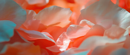 Colorful flower petals swirling gracefully in the gentle wind on a serene dayの素材