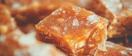 Crunchy peanut brittle with a sweet, nutty flavor enjoyed as a delightful treatの写真素材