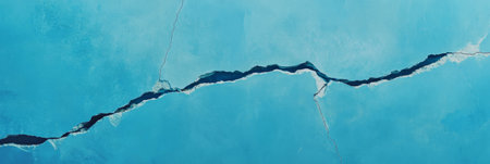 Deep sapphire blue cement wall texture with rough and weathered appearance on light blue backgroundの素材