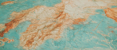Vintage map banner template featuring textured background for travel and adventure themes