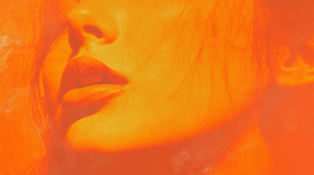 Vibrant saffron grunge overlay with textured contrast for artistic designの素材