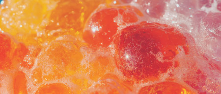 Vibrant fizzy soda texture with tiny bubbles creating a refreshing drink patternの素材