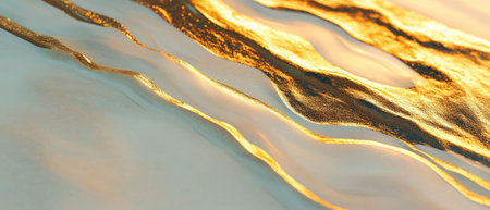 Elegant thin gold stripes on a soft off-white background create a refined aestheticの素材