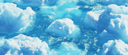 Intricate seamless pattern of glacier water showcasing icy textures and natural elementsの素材