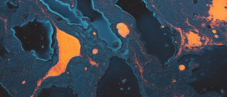 Viscous thick oil texture with industrial dark background showcasing vibrant patternsの素材