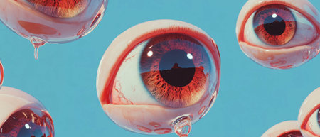 Seamless pattern of eye drops with vibrant and soothing eye design for eye careの素材