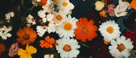 Pressed flower collages showcasing delicate natural textures and artistic designsの写真素材