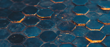 Unique tile pattern showcases vintage charm with small circles and textured surfaceの写真素材