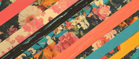 Floral washi tape patterns featuring colorful textures for creative projects