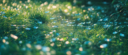 Vibrant light green grass texture with blank space for creative designs and messaging